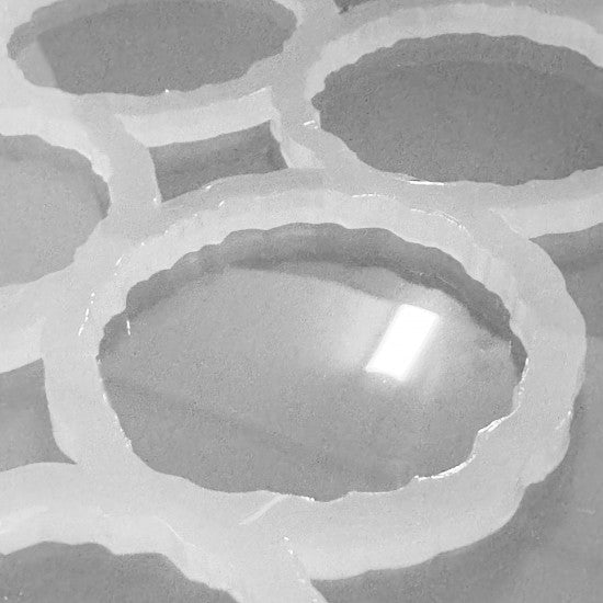 Epoksi Silikon Kalıp Tırtıklı Geode Anahtarlık Kalıbı 4.8 CM 30 Lu