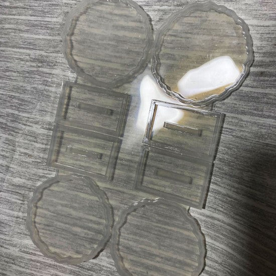 Epoksi  Silikon Kalıp Tırtıklı Kenar Ayaklı Magnet Kalıbı 7 CM  4 Lü