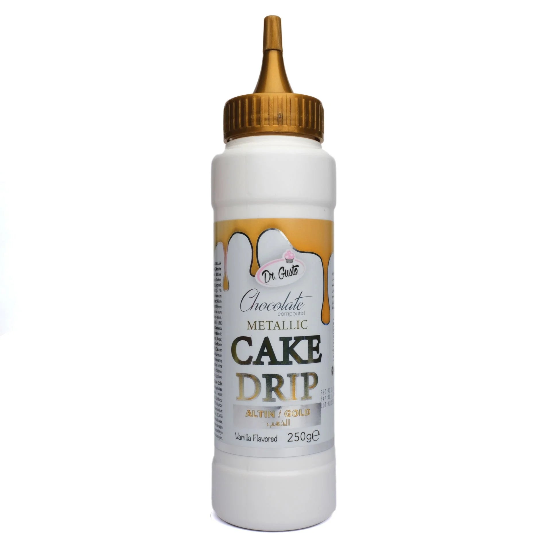 Dr Gusto Metalik Cake Drip 250 gr – Pasta ve Kek Süsleme Sosu