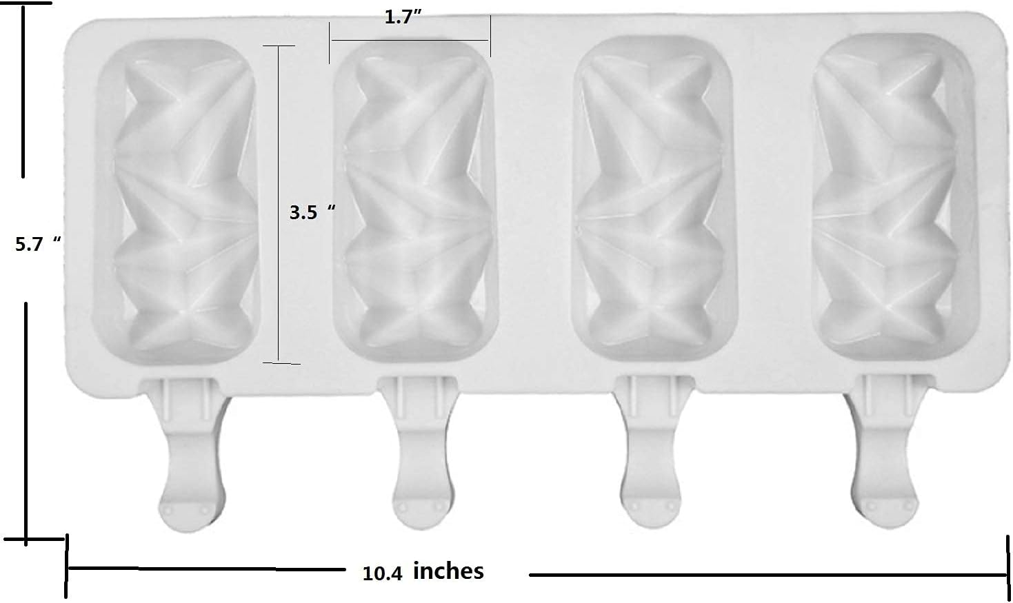Silikon 4’lü Mini Magnum Kristal Kalıp – Dondurma & Çikolata Kalıbı