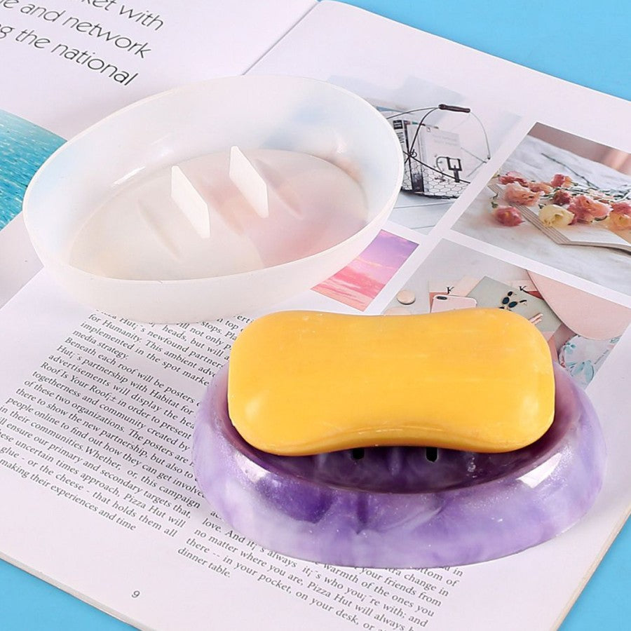 Epoksi Oval Sabunluk Silikon Kalıbı 12.5x9.5 cm – Reçine & Sabunluk Kalıbı