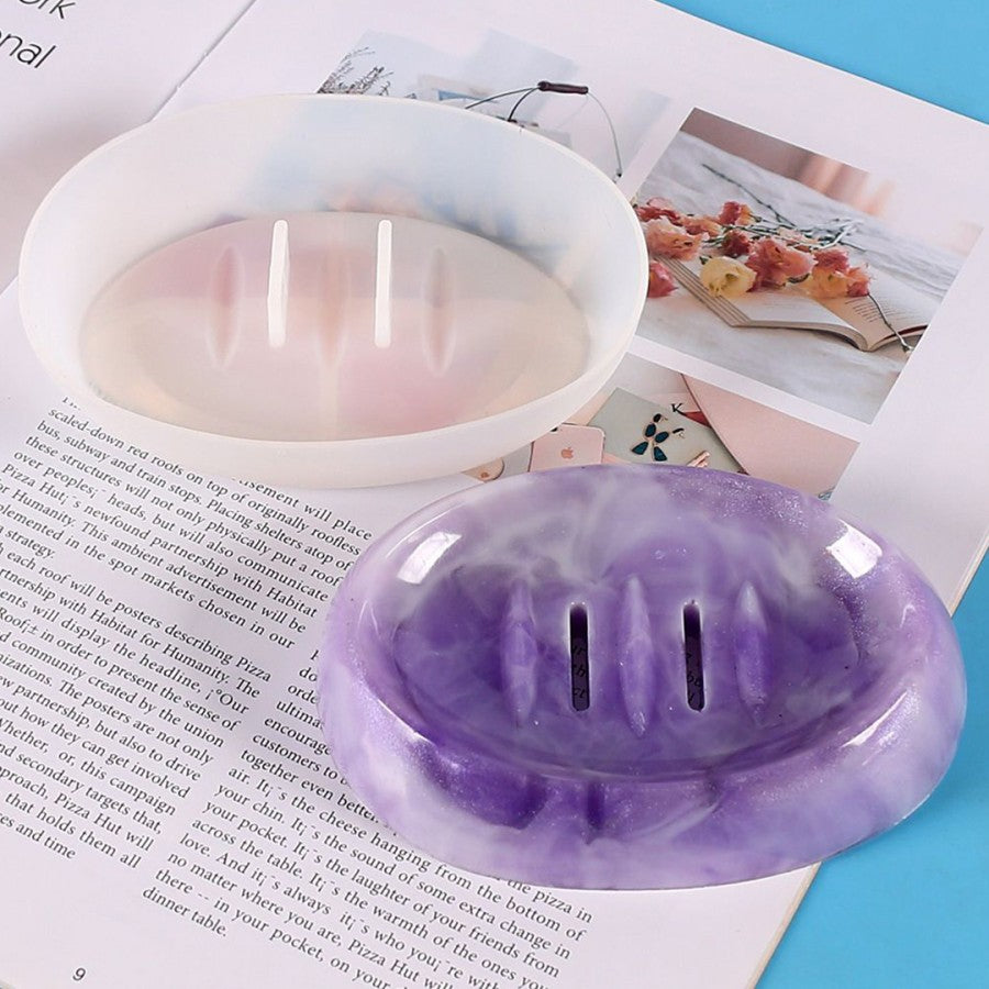 Epoksi Oval Sabunluk Silikon Kalıbı 12.5x9.5 cm – Reçine & Sabunluk Kalıbı