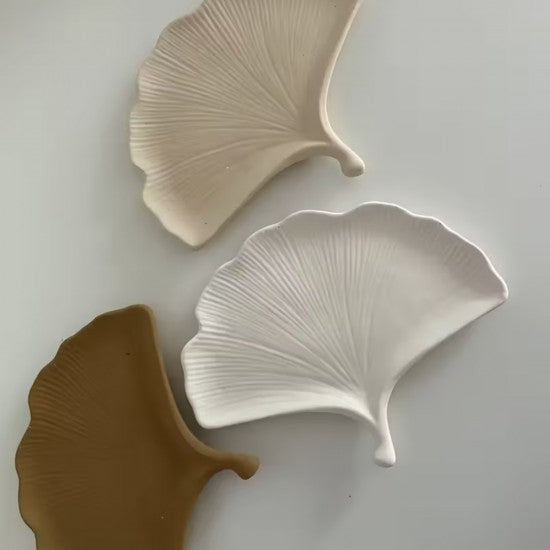 Silikon Ginkgo Yaprağı Tepsi Kalıbı - Epoksi, Beton ve Alçı için Dekoratif Kalıp